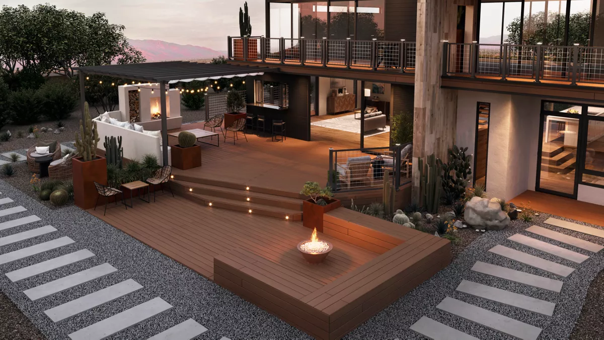 Custom timber frame pergola with outdoor living space