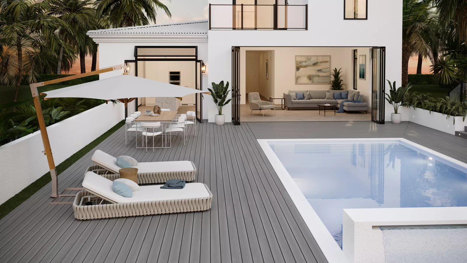 Luxury composite deck with pool
