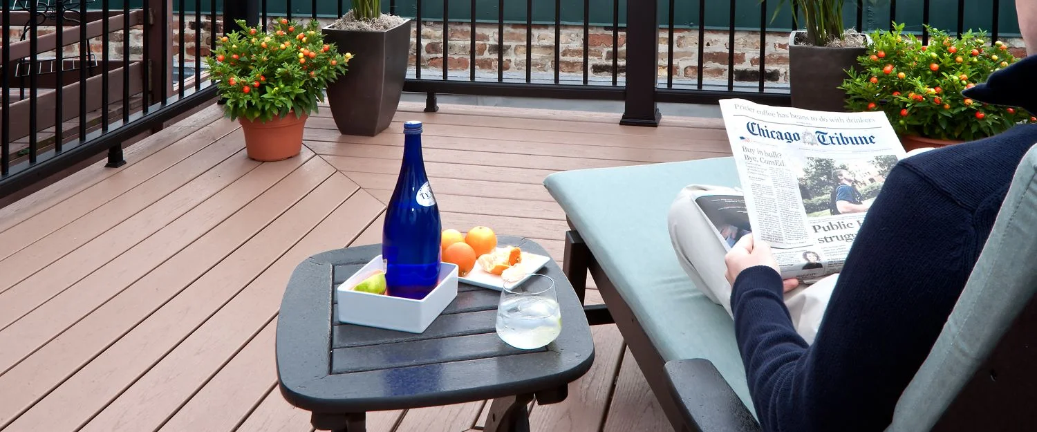 Enhance railing on rooftop deck