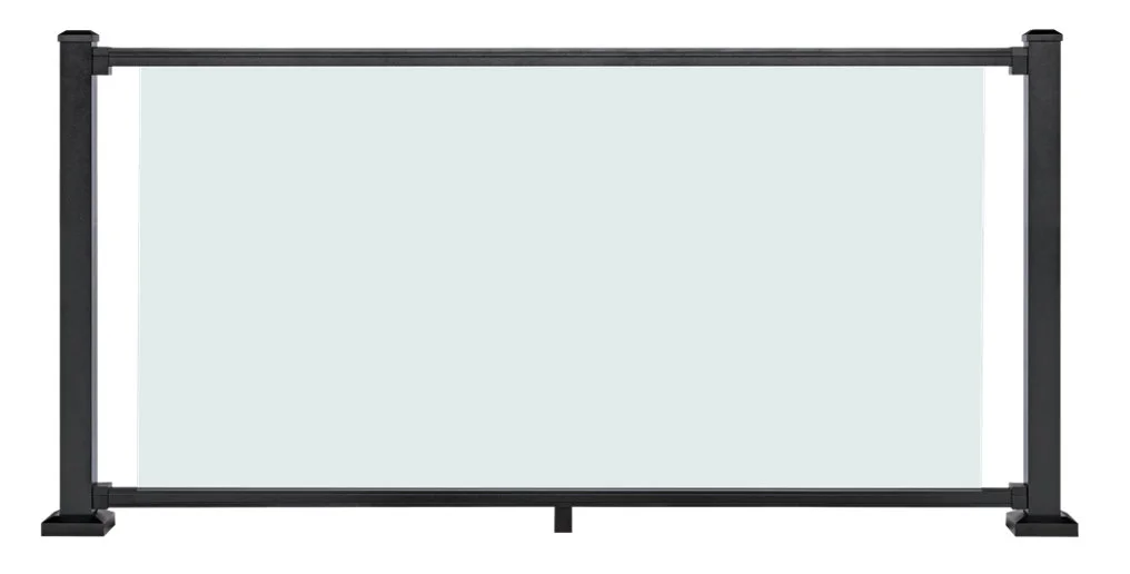 Glass panel diagram — Charcoal Black frame